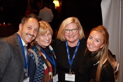 Sharing a laugh (l-r): Benztown Radio President Dave "Chachi" Denes, NuVoodoo Media Services President/CEO Carolyn Gilbert, Dollinger Strategic Communications CEO Lisa Dollinger, and Benztown Business Manager Bonnie Nordling Denes.