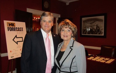 Premiere Networks personality Sean Hannity gave a keynote address at Forecast, urging radio to get back to its live and local roots. He's with Radio Ink Publisher Deborah Parenti.